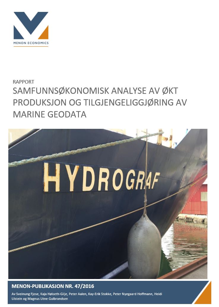 Samfunnsøkonomisk analyse av økt produksjon og tilgjengeliggjøring av marine geodata