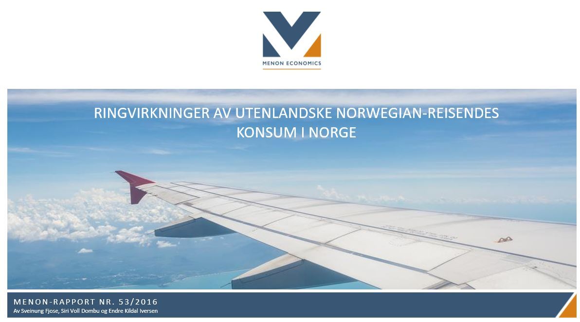 Ringvirkninger av utenlandske Norwegian-reisendes konsum i Norge