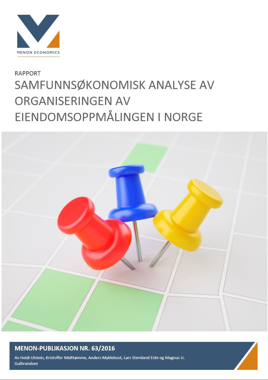Samfunnsøkonomisk analyse av organiseringen av eiendomsoppmåling i Norge