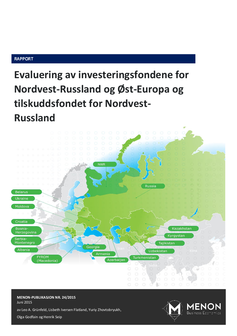 Menon Har Evaluert Innovasjon Norges Investeringsfond For Øst-Europa Og Nordvest-Russland