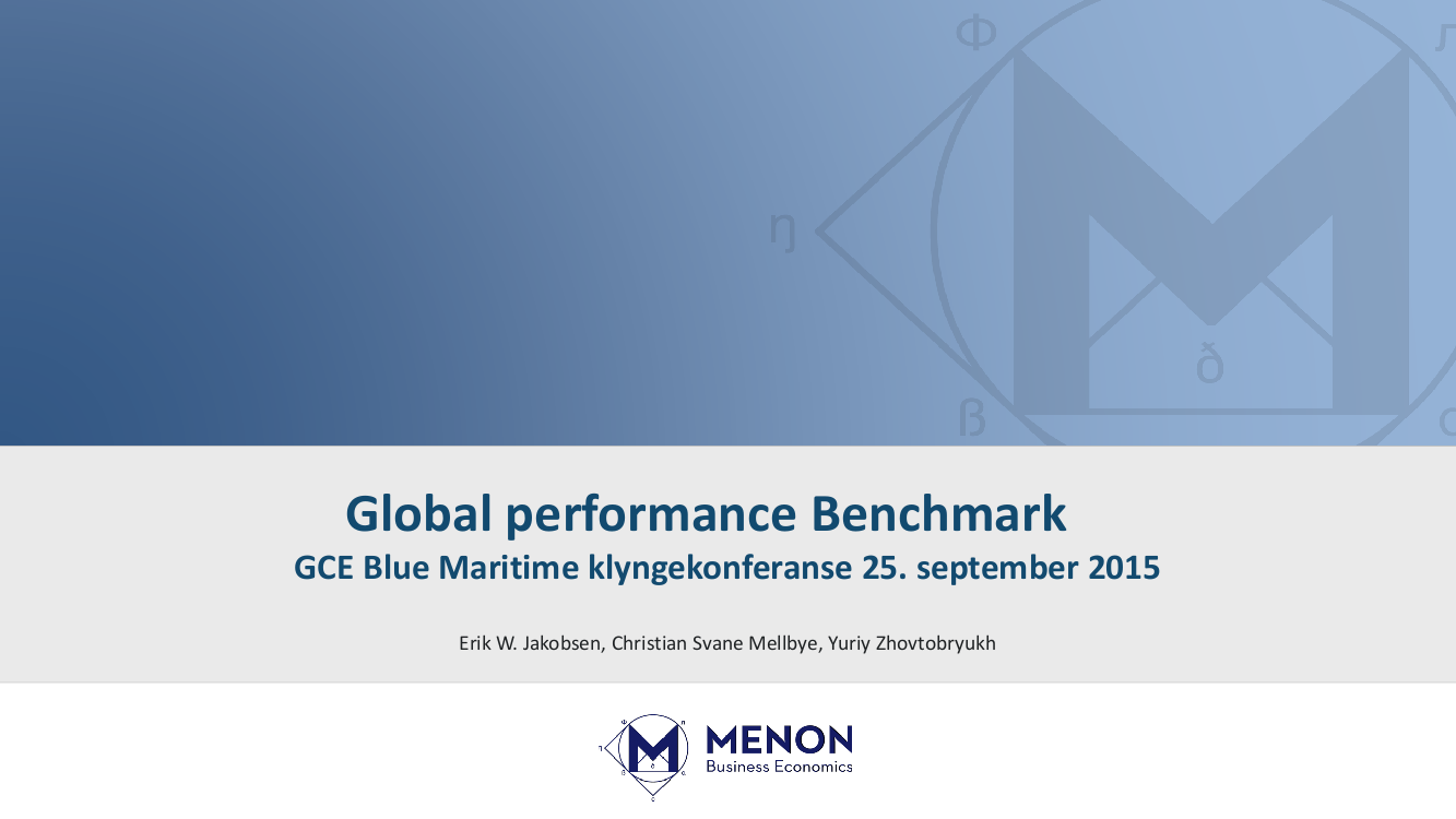 Global Performance Benchmark – GCE Blue Maritime